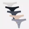 5pk solid color thongs