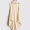 Bear-print hooded towel