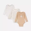 0-18mths | 3pk room to grow long sleeve newborn bodysuits