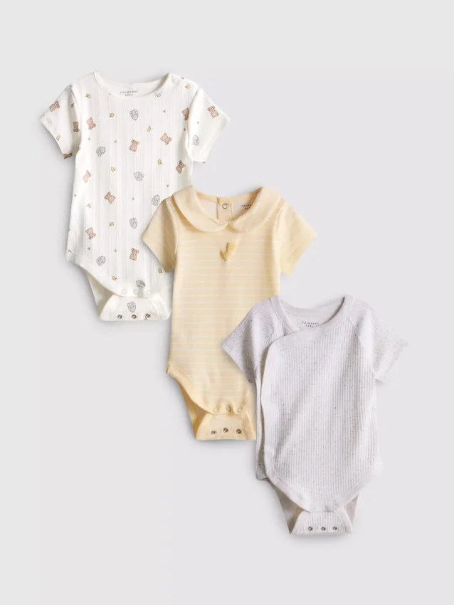 0-18mths | 3pk room to grow newborn short-sleeve onesies