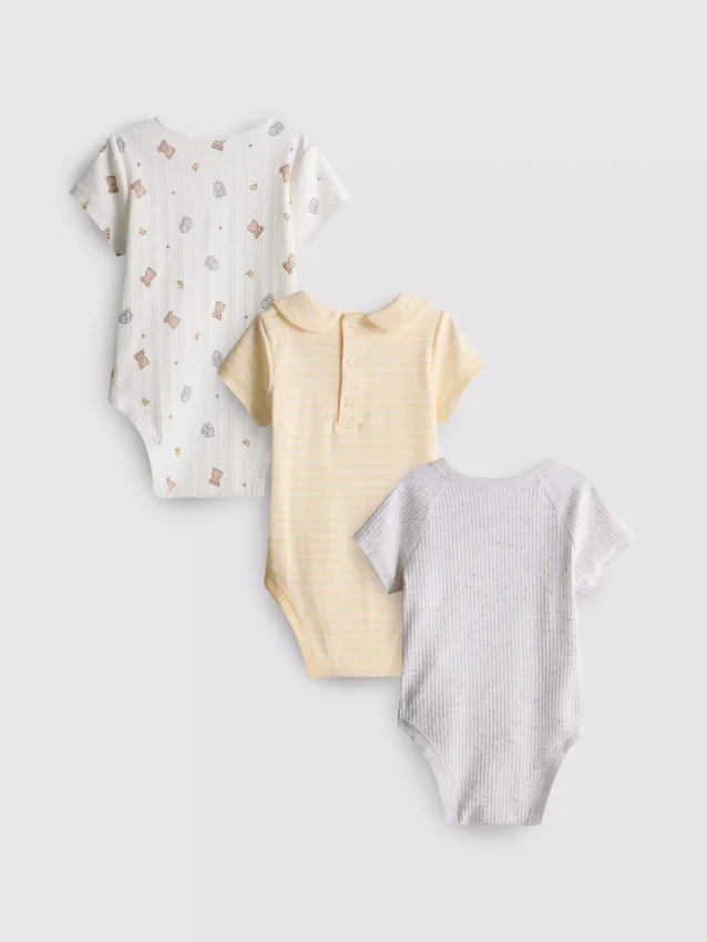 0-18mths | 3pk room to grow newborn short-sleeve onesies