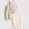 0-18mths | bodysuit and check overalls newborn set