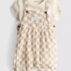 0-18mths | bodysuit and check overalls newborn set