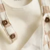 0-18mths | bodysuit and check overalls newborn set