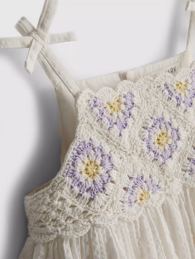 0-18mths | crochet newborn smock dress