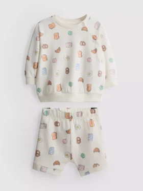 0-18mths | food graphic sweatshirt and shorts set