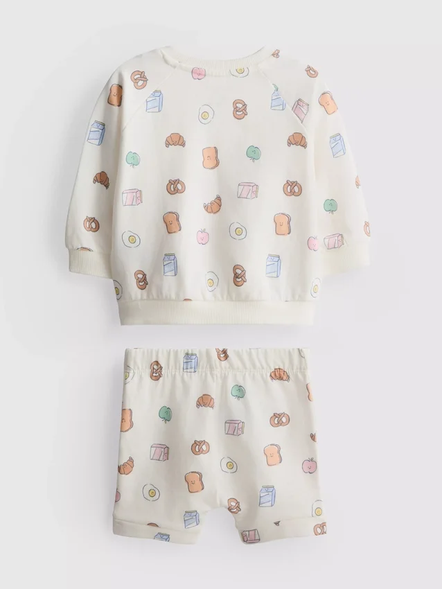 0-18mths | food graphic sweatshirt and shorts set