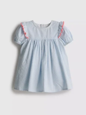 0-18mths | stripe seersucker newborn smock dress