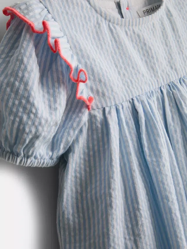 0-18mths | stripe seersucker newborn smock dress
