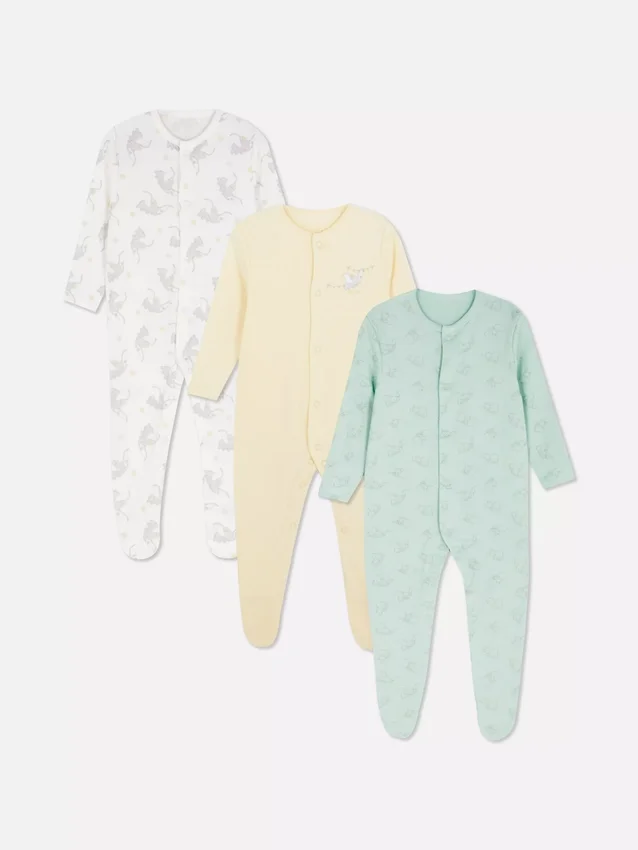 0-24mths | 3pk disney's dumbo snap button sleepers