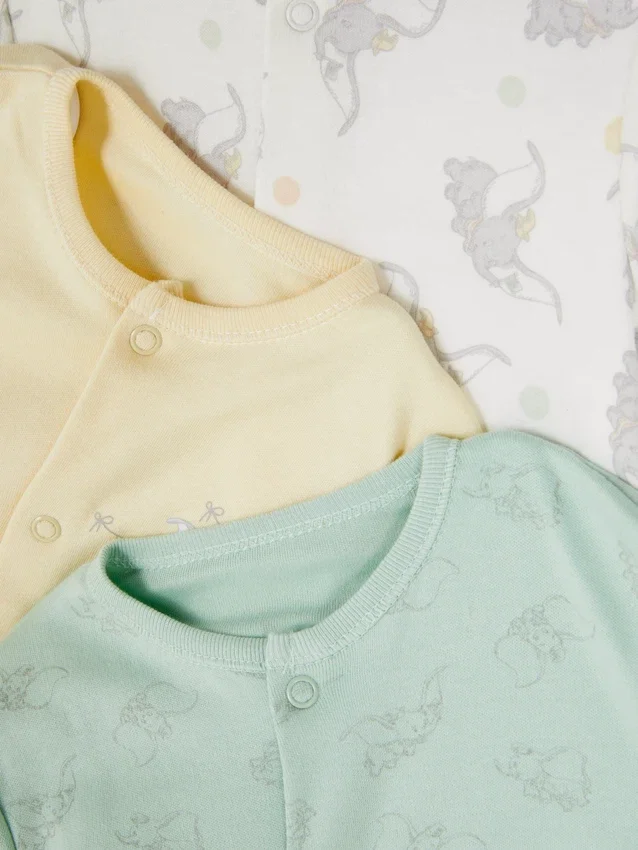 0-24mths | 3pk disney's dumbo snap button sleepers