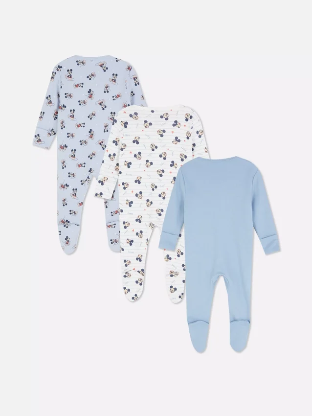 0-24mths | 3pk disney's mickey mouse snap pajama onesies