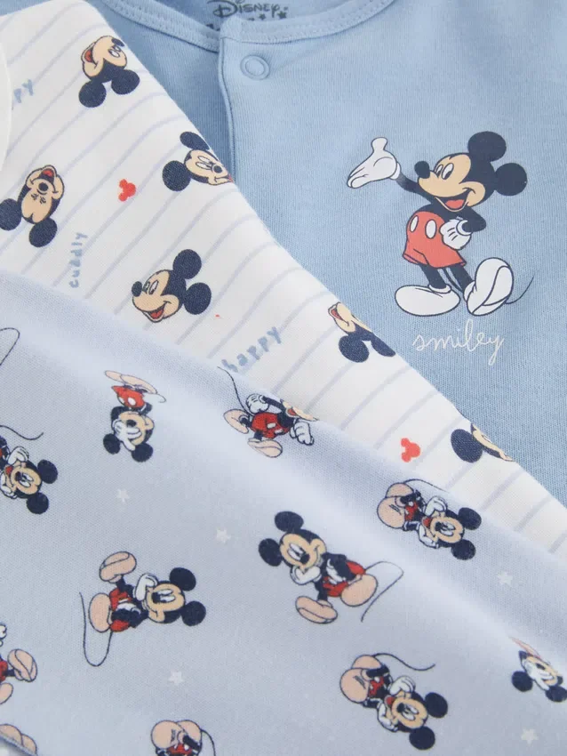 0-24mths | 3pk disney's mickey mouse snap pajama onesies
