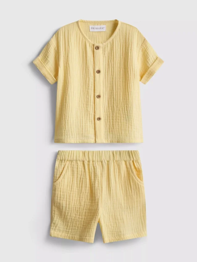 0-24mths | cheesecloth shirt and shorts set