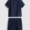 0-24mths | cheesecloth shirt and shorts set