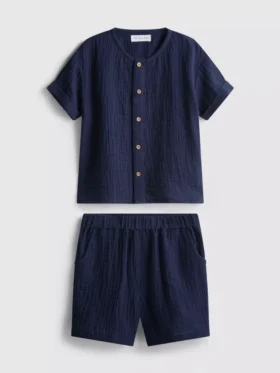 0-24mths | cheesecloth shirt and shorts set