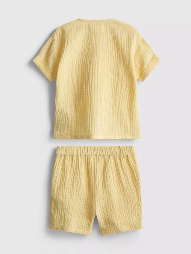 0-24mths | cheesecloth shirt and shorts set