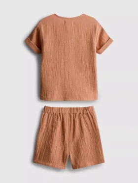 0-24mths | cheesecloth shirt and shorts set