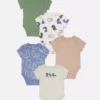 0-36mths | 5pk dinosaur graphic short sleeve bodysuits