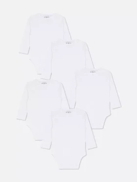 0-36mths | 5pk essential long sleeve bodysuits
