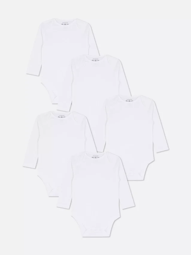 0-36mths | 5pk essential long sleeve bodysuits