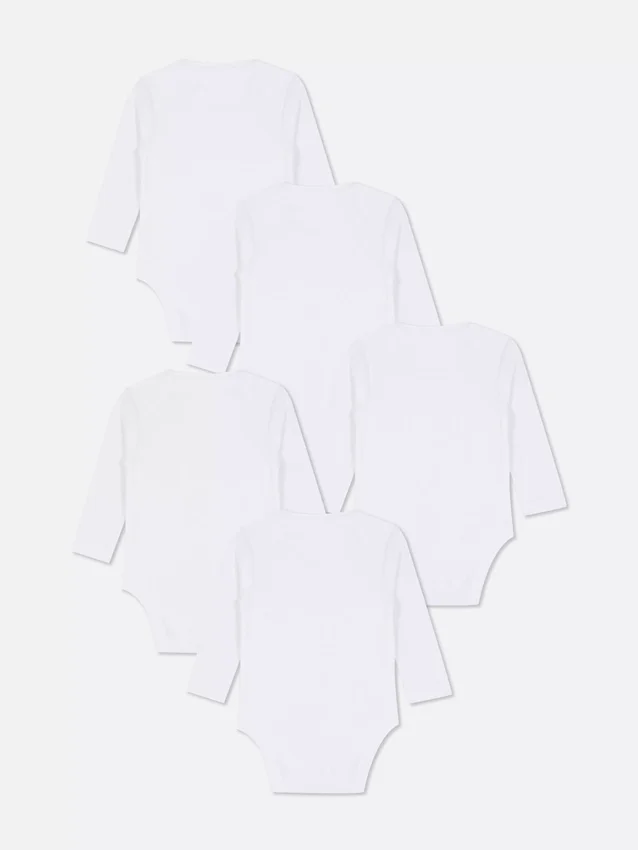 0-36mths | 5pk essential long sleeve bodysuits