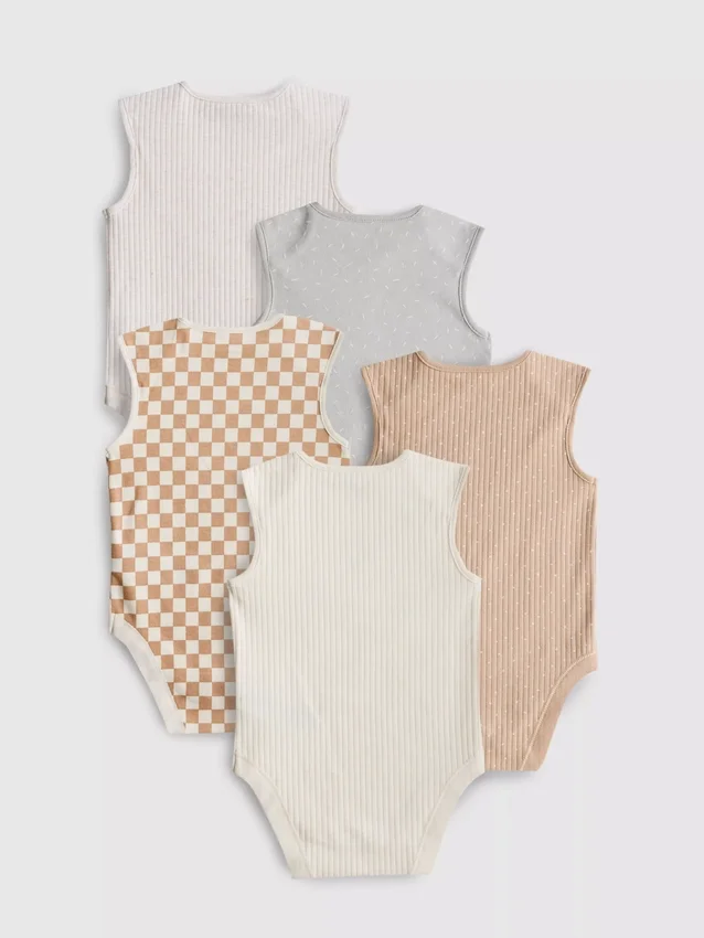 0-36mths | 5pk sleeveless bodysuits