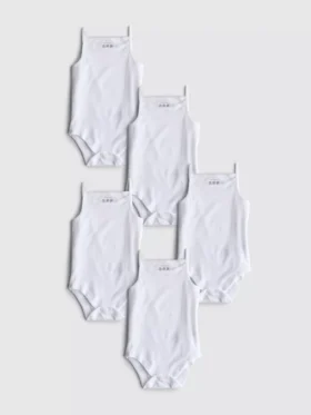 0-36mths | 5pk sleeveless strappy onesies