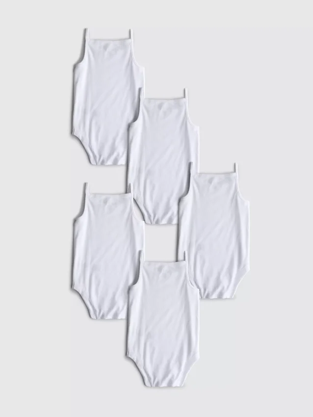 0-36mths | 5pk sleeveless strappy onesies