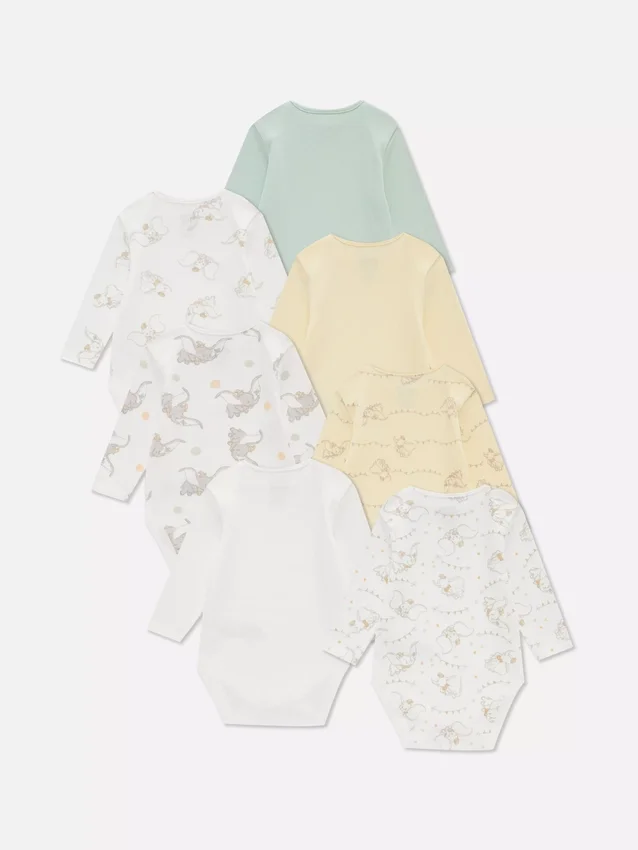 0-36mths | 7pk disney's dumbo long sleeve bodysuits