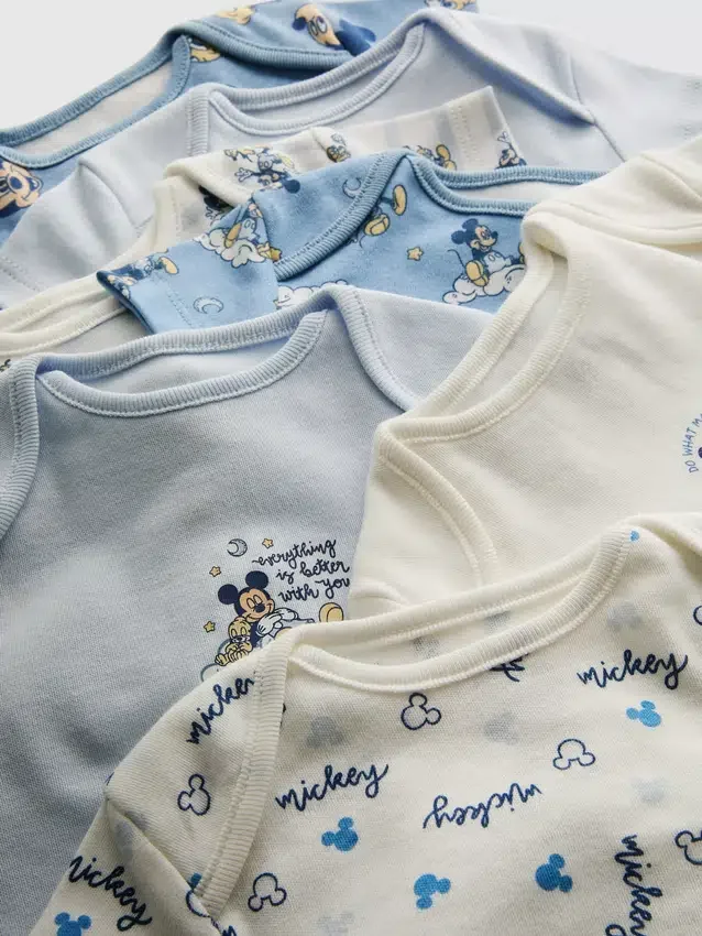 0-36mths | 7pk disney's mickey mouse short-sleeve bodysuits