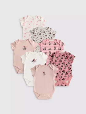 0-36mths | 7pk disney's minnie mouse short-sleeve onesies