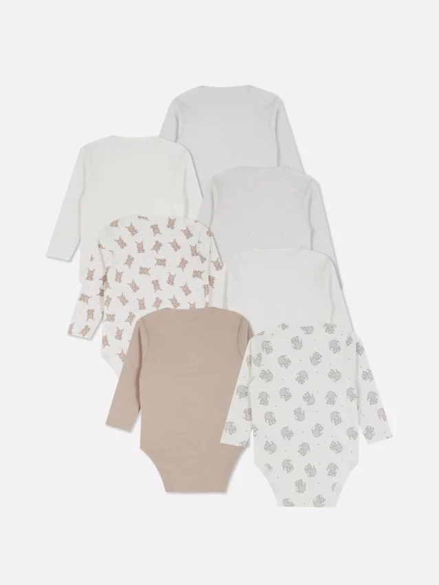 0-36mths | 7pk long sleeve bodysuits