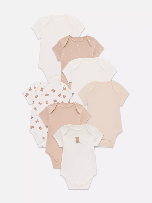 0-36mths | 7pk short sleeve bodysuits