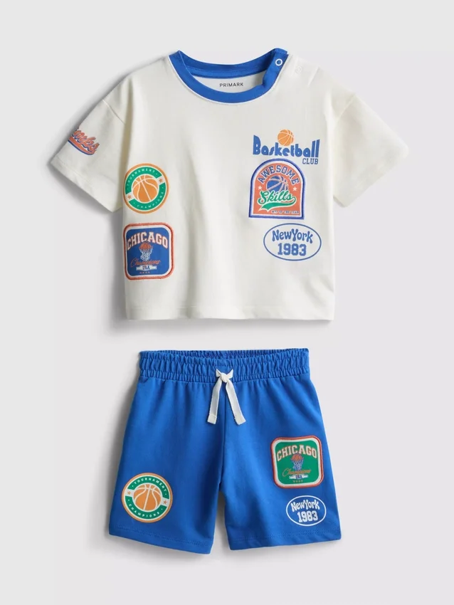 0-36mths | basketball graphic t-shirt and shorts set