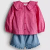 0-36mths | collared blouse and ruffle shorts set