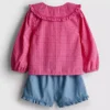 0-36mths | collared blouse and ruffle shorts set