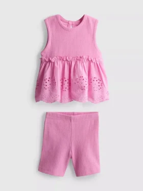 0-36mths | eyelet sleeveless top and shorts set