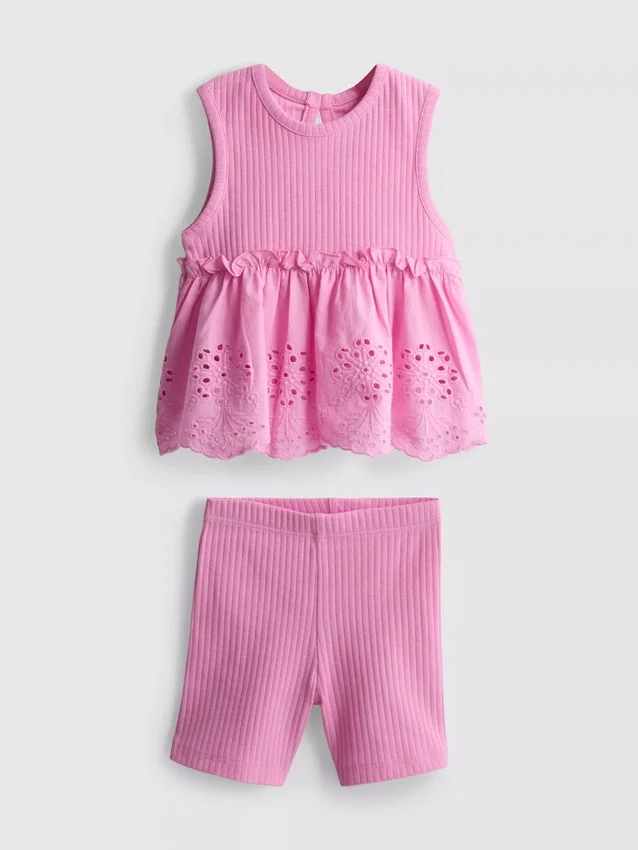 0-36mths | eyelet sleeveless top and shorts set