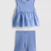 0-36mths | eyelet sleeveless top and shorts set