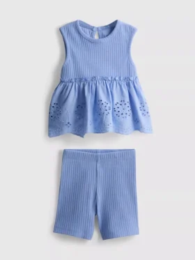 0-36mths | eyelet sleeveless top and shorts set