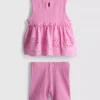 0-36mths | eyelet sleeveless top and shorts set