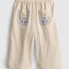 0-36mths | floral appliqua straight leg pants