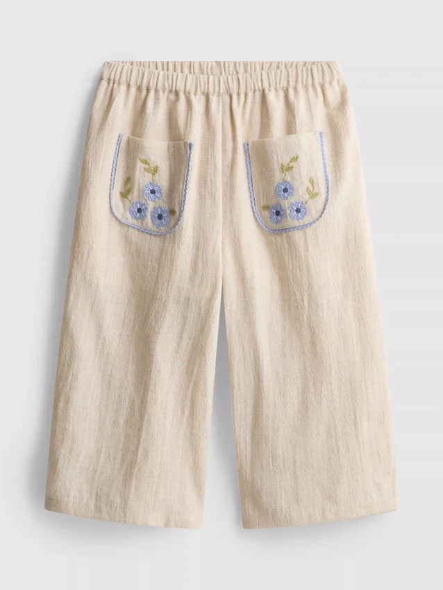0-36mths | floral appliqua straight leg pants