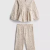 0-36mths | floral crinkle long-sleeve top and pants set