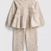 0-36mths | floral crinkle long-sleeve top and pants set
