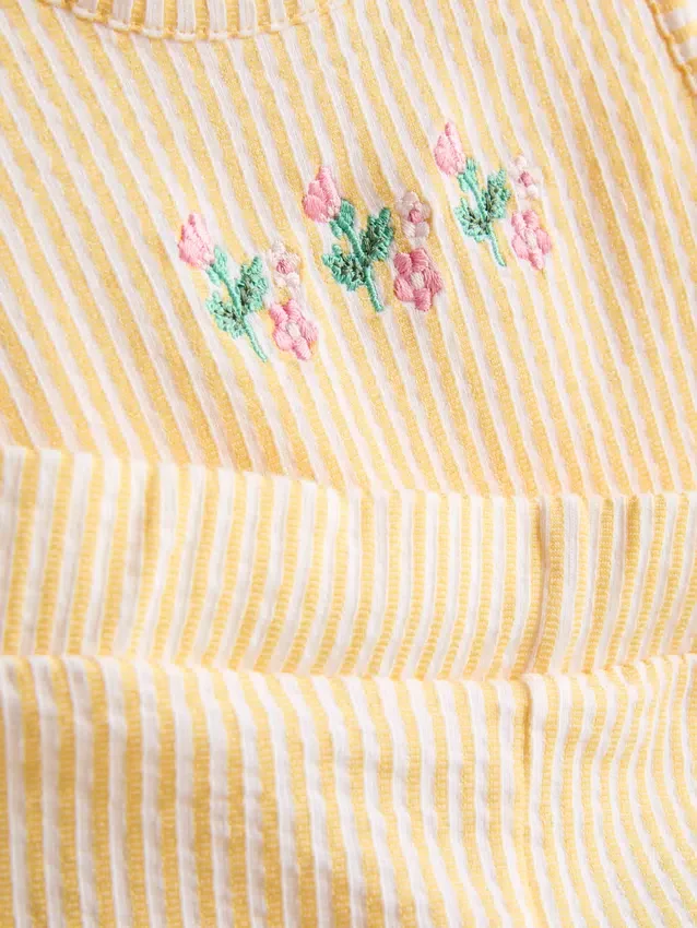 0-36mths | floral embroidered peplum-hem top and shorts set