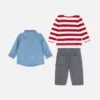 0-36mths | long sleeve t-shirt, pants and denim shirt set