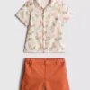 0-36mths | printed shirt and chino shorts set