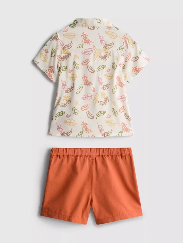0-36mths | printed shirt and chino shorts set